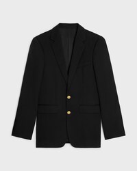 classic jacket in diagonal wool - BLACK -  - 1 | CELINE
