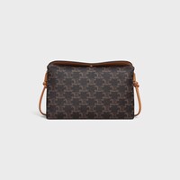 TRIO FLAP IN TRIOMPHE CANVAS AND LAMBSKIN - MIEL - GIFTS FOR HER - 1 | CELINE