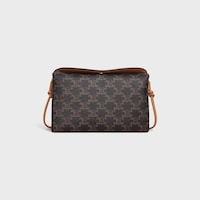 TRIO FLAP IN TRIOMPHE CANVAS AND LAMBSKIN - MIEL - CROSS-BODY BAGS - 1 | CELINE