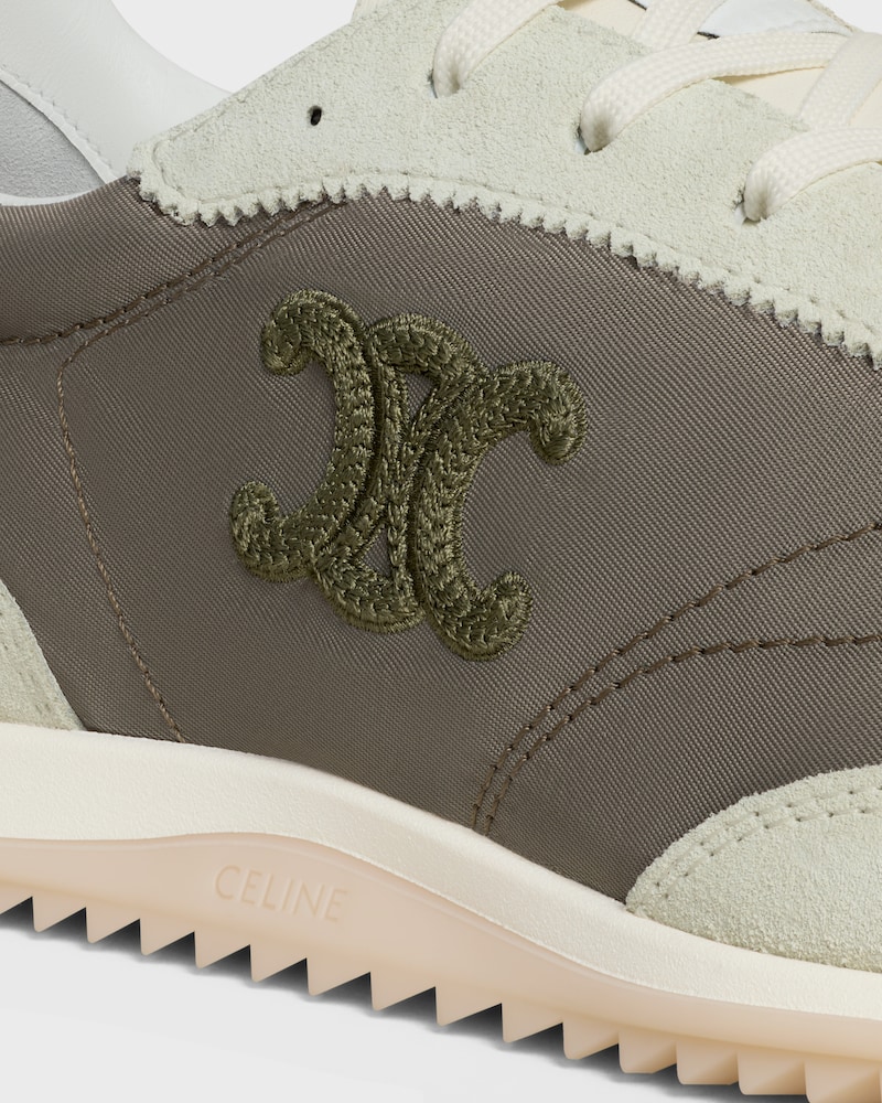 RACER SNEAKER IN NYLON, SUEDE CALFSKIN AND CALFSKIN - Khaki / Grey -  - 1 | CELINE