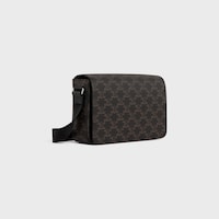 Flap Messenger bag IN TRIOMPHE CANVAS AND CALFSKIN - BLACK - CELINE ESSENTIALS - 2 | CELINE