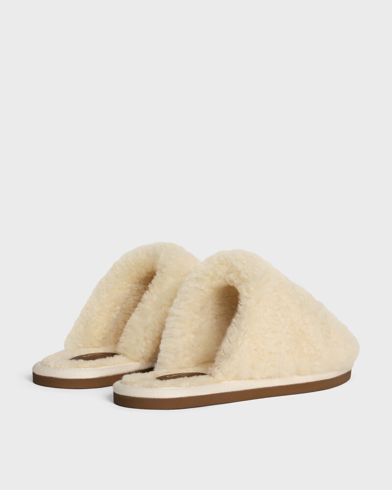 CELINE GEORGIA MULE EN Shearling - BEIGE -  - 1 | CELINE