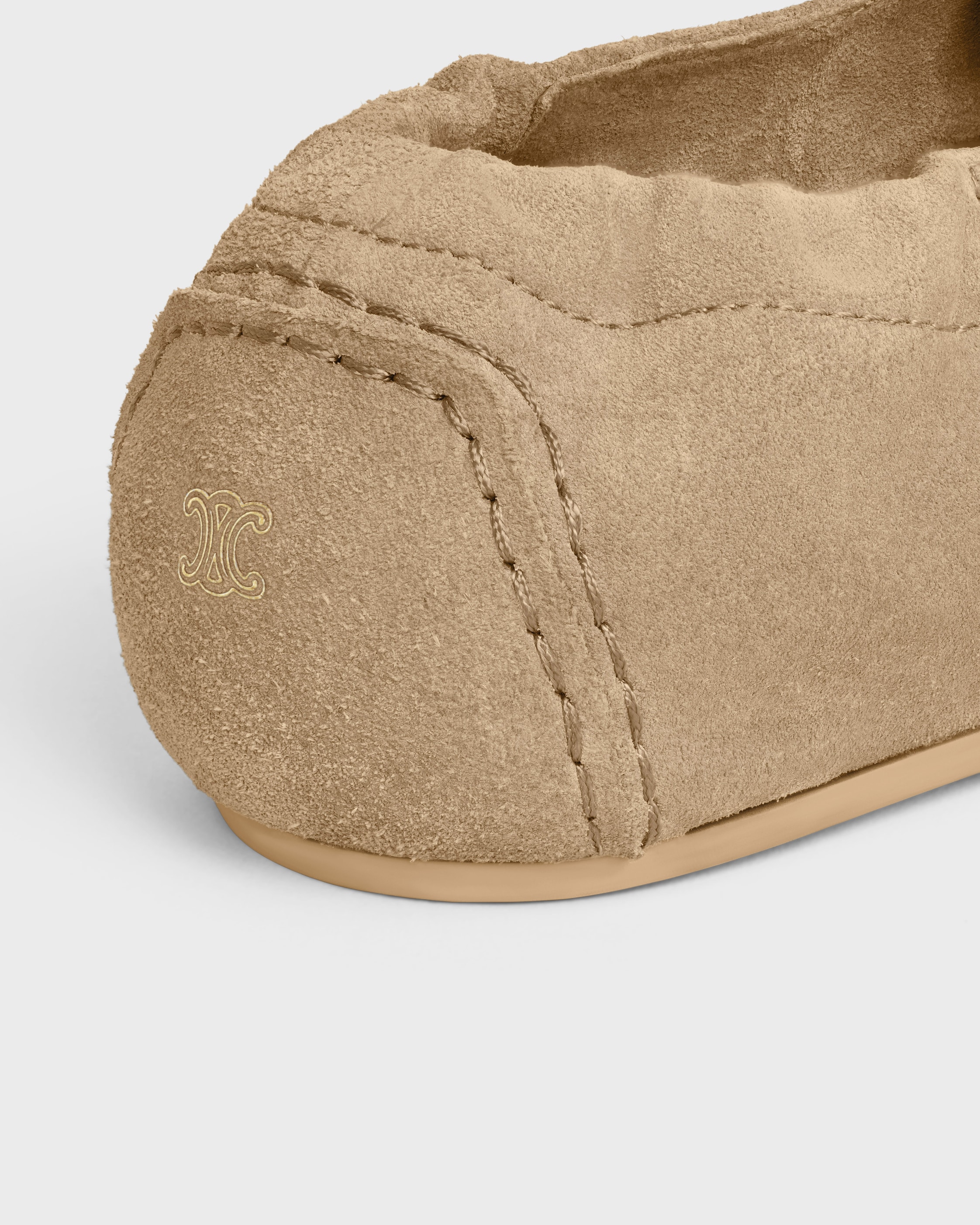 LACE-UP LOAFER IN SUEDE - BEIGE | CELINE