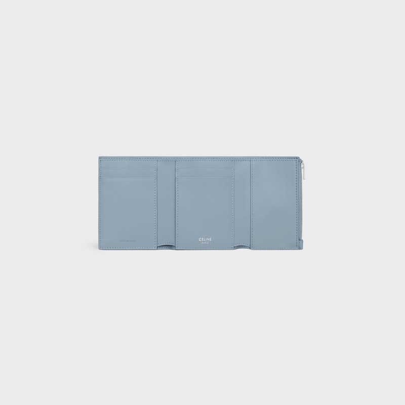FINE STRAP WALLET NINO IN SUPPLE GRAINED CALFSKIN - LIGHT DENIM - WALLETS - 1 | CELINE