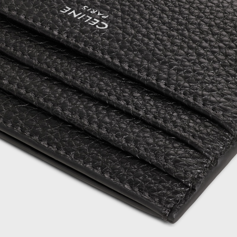 Grand porte-cartes EN VEAU GRAIN&Eacute; - NOIR - PORTE CARTES - 1 | CELINE