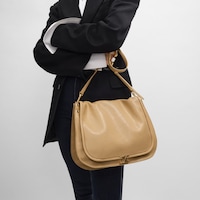 SOFT TRIOMPHE BESACE  IN SUPPLE SHINY LAMBSKIN - SANDCASTLE - SOFT TRIOMPHE - 2 | CELINE
