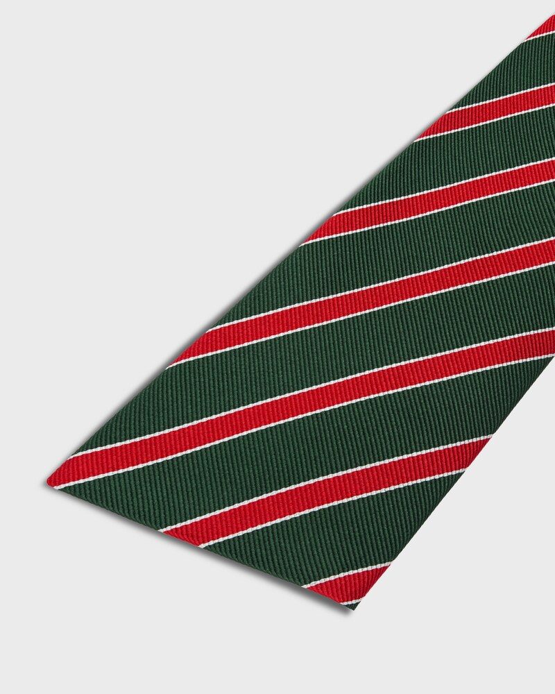tie IN striped silk - GREEN/RED/OFF WHITE -  - 1 | CELINE