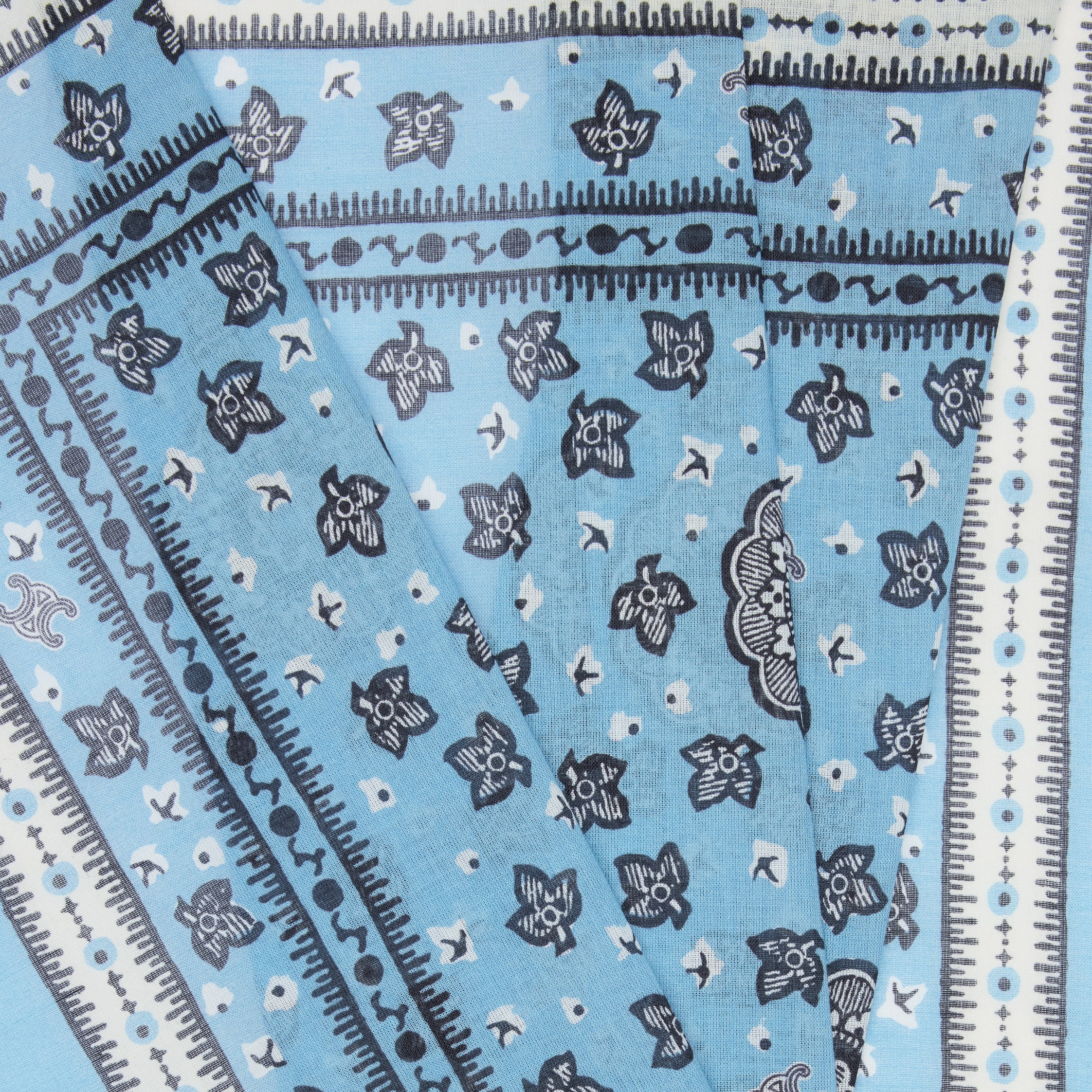 TOPANGA BANDANA 55 - BLUE/BLACK/OFF WHITE | CELINE