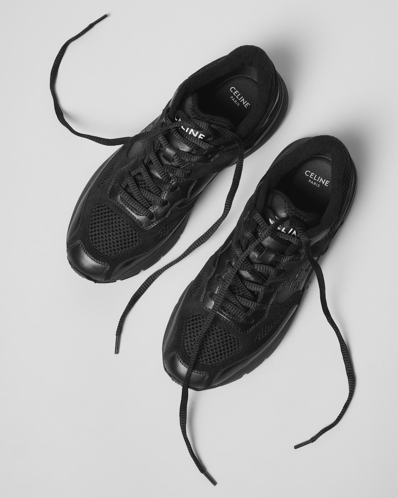 RUNNER SNEAKER IN CALFSKIN, SUEDE CALFSKIN AND MESH - BLACK -  - 1 | CELINE