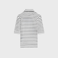 polo jersey soie rayé - BLANC/NOIR -  - 2 | CELINE