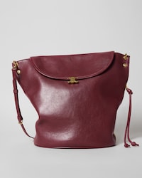 BUCKET SOFT TRIOMPHE IN SUPPLE SHINY LAMBSKIN - SYRAH - ALL BAGS - 1 | CELINE