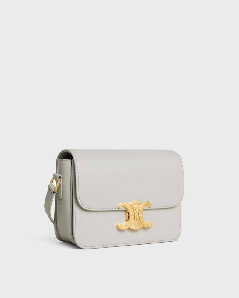 Teen Triomphe Bag in shiny calfskin - CHALK - TRIOMPHE - 1 | CELINE