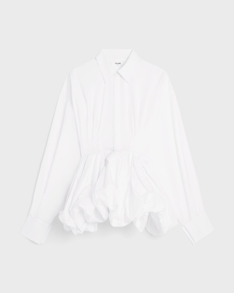 shirt dress IN cotton poplin - WHITE -  - 1 | CELINE