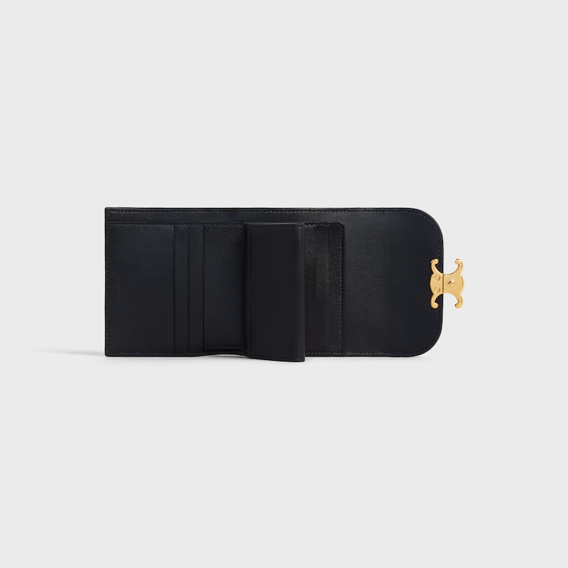 Small Flap Wallet TRIOMPHE in NILOTICUS CROCODILE - BLACK - WALLETS - 1 | CELINE