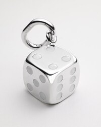 CHARMS TRIOMPHE DICE IN ENAMEL AND ALUMINIUM - SILVER/WHITE - CHARMS - 2 | CELINE