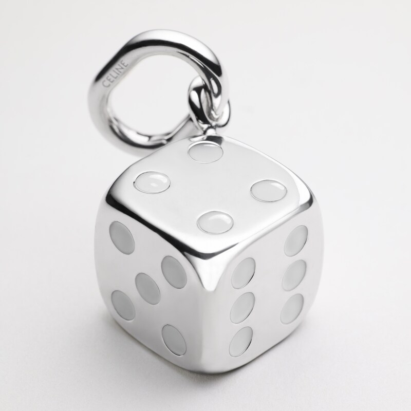 DÉ TRIOMPHE CHARMS EN ÉMAIL ET ALUMINIUM - Argenté / Blanc - CHARMS - 1 | CELINE