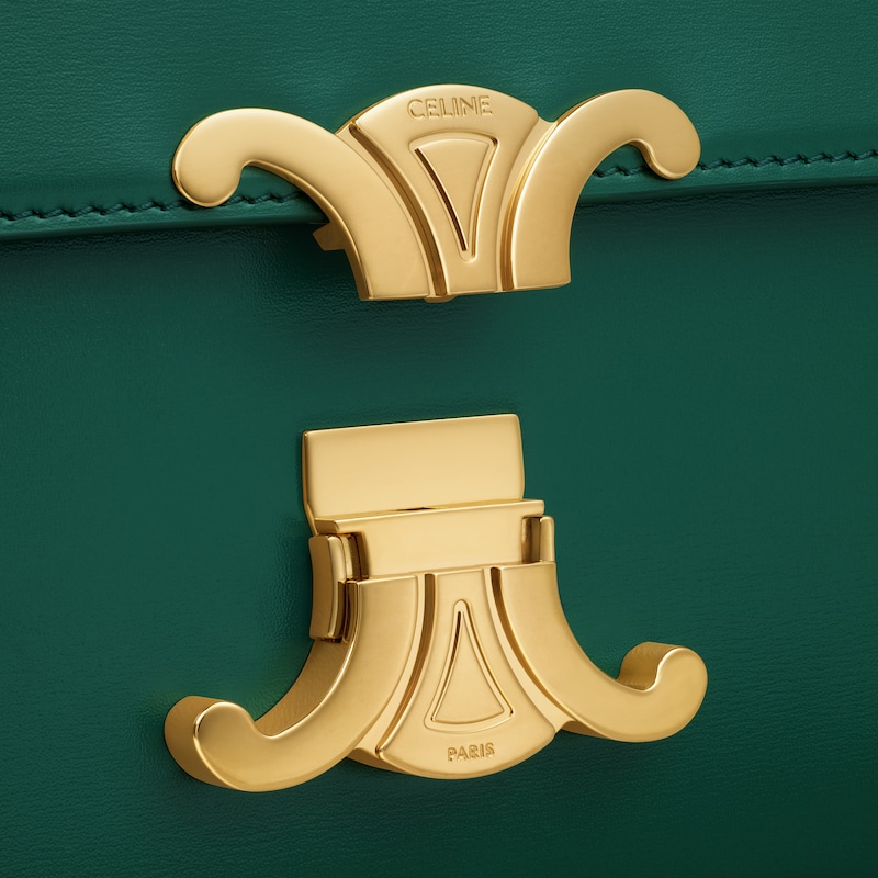 Teen Triomphe Bag in shiny calfskin - RACING GREEN - TRIOMPHE - 1 | CELINE