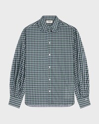 shirt IN tartan cotton cloth - BLANC/VERT/JAUNE -  - 1 | CELINE