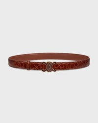 Reversible Strap 25MM IN TAURILLON LEATHER AND CROCODILE EMBOSSED CALFSKIN -  -  - 1 | CELINE