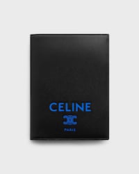 FUNDA PARA LLEVAR PASAPORTE DE PIEL DE CORDERO LISA - NEGRO / ULTRAZUL - VIAJE - 1 | CELINE