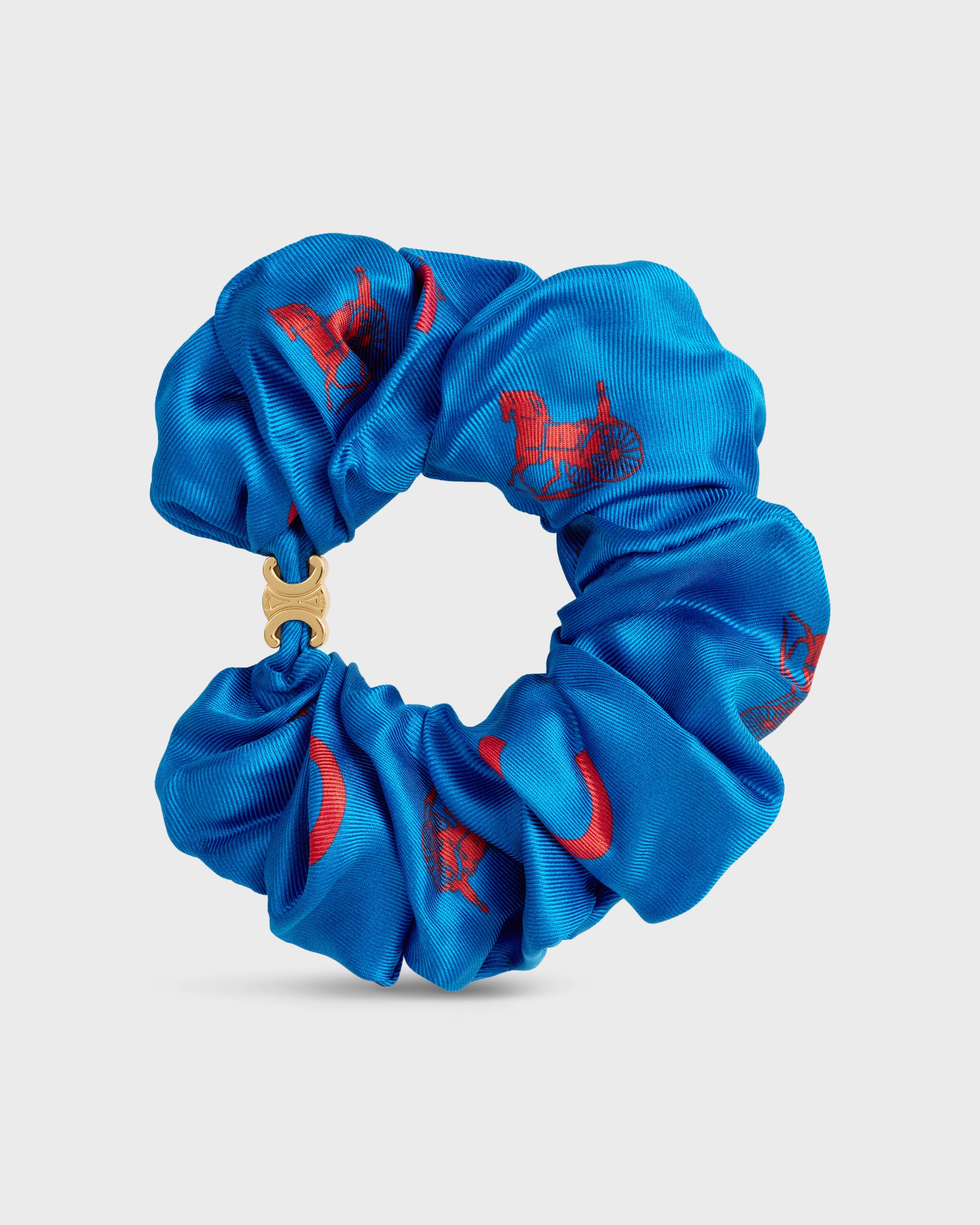 CELINE Celine C Sulky Scrunchy in silk and Brass with Gold Finish