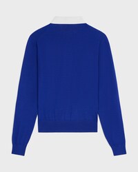 polo sweater IN fine cashmere silk - ROYAL BLUE/WHITE -  - 2 | CELINE