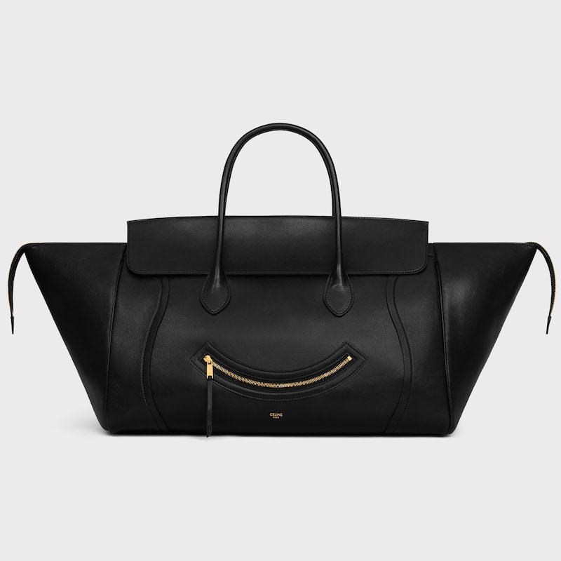 BIG SMILE LUGGAGE IN SUPPLE SHINY LAMBSKIN - BLACK - LUGGAGE - 1 | CELINE