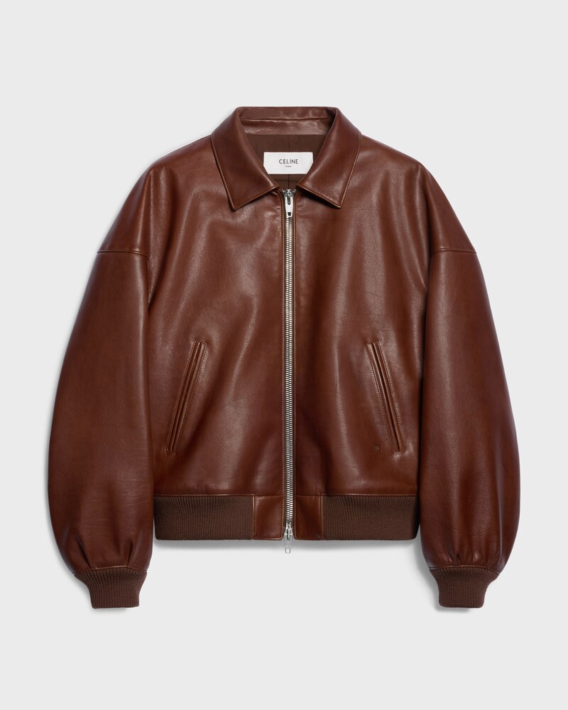 blouson Cuir de Veau - BROWN -  - 1 | CELINE