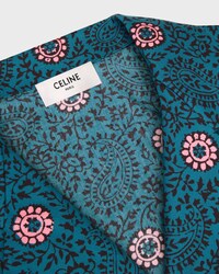 scout shirt IN cotton taffeta - TURQUOISE/NAVY/PINK -  - 2 | CELINE
