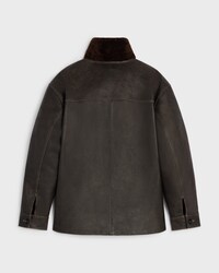 blouson Cuir de Buffle - marron foncé  -  - 2 | CELINE