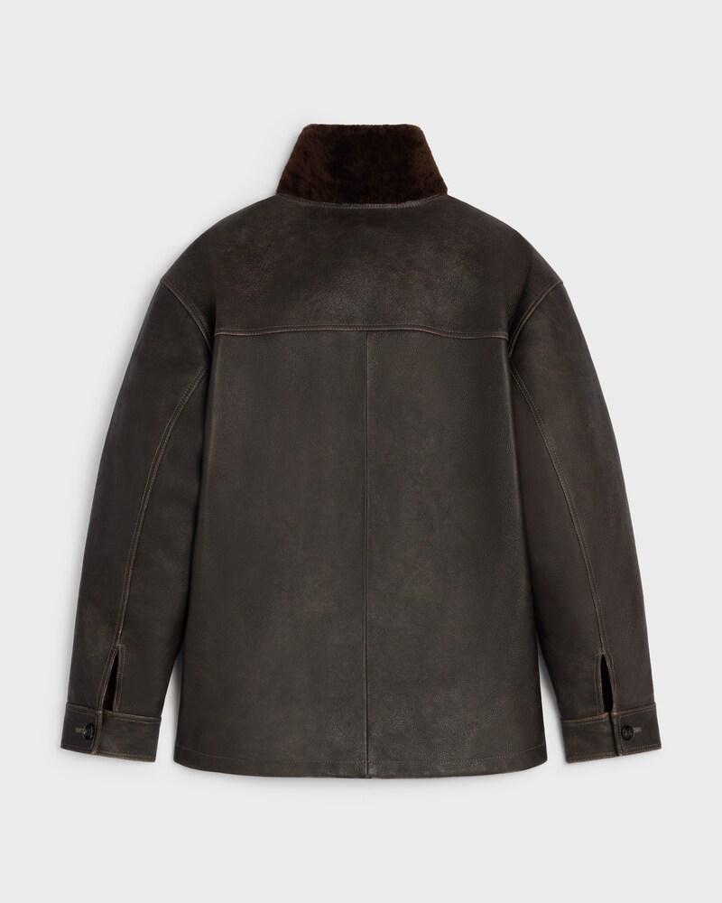blouson IN buffalo leather - DARK BROWN -  - 1 | CELINE