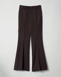 kick 3D flare trousers IN diagonal wool - BROWN -  - 1 | CELINE