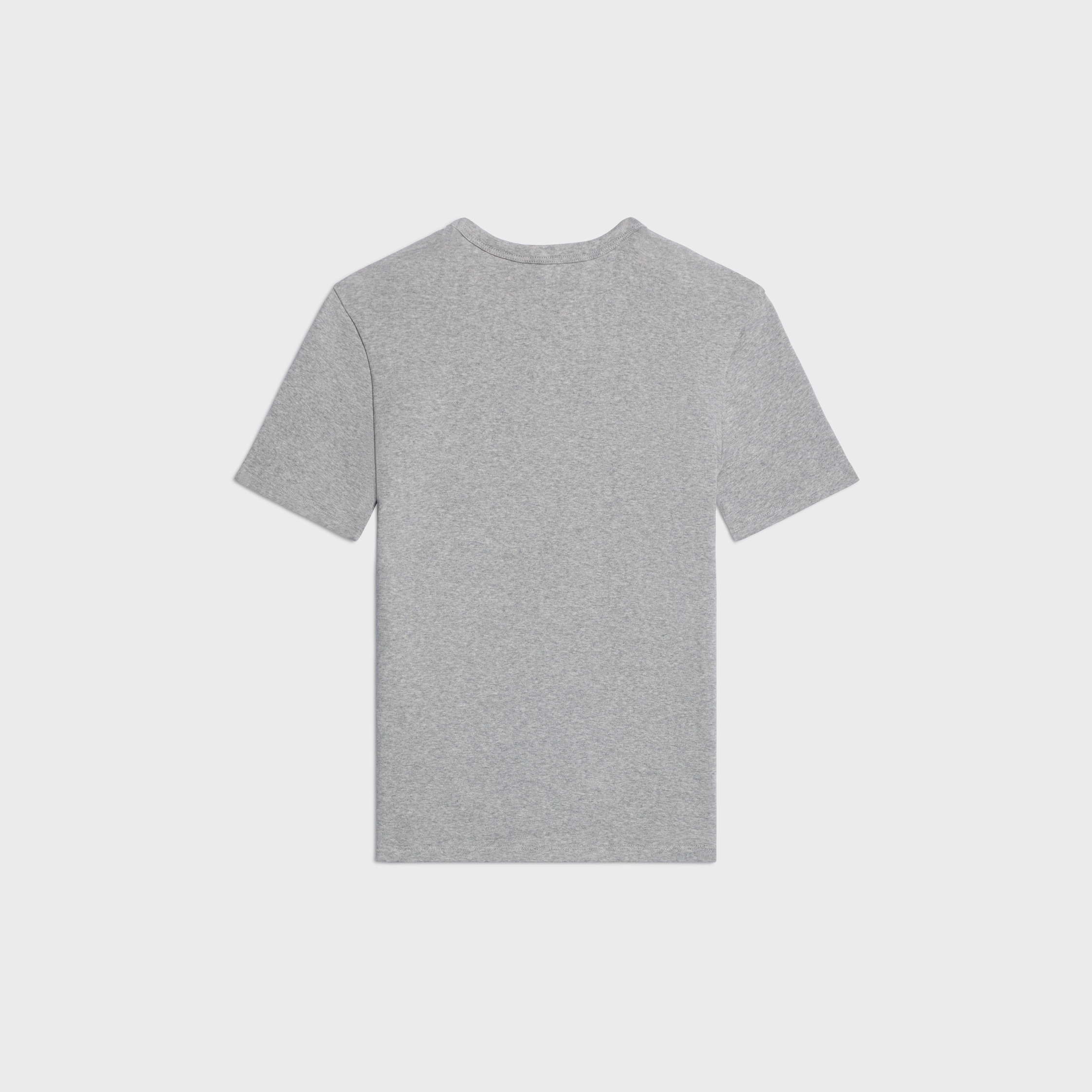 TRIOMPHE T-SHIRT IN RIBBED COTTON JERSEY - GREY MELANGE/BLACK | CELINE