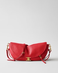 SOFT TRIOMPHE LITTLE HALFMOON IN SHINY LAMBSKIN - ULTRA RED - GIFTS FOR HER - 1 | CELINE