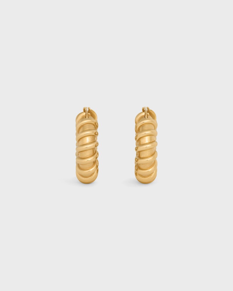 Créoles Torsadées Celine Défilé en Laiton Doré - Or - BOUCLES D'OREILLES - 1 | CELINE