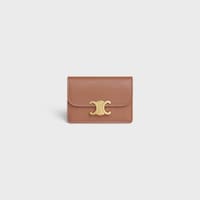 CARD HOLDER WITH FLAP TRIOMPHE IN Shiny calfskin - BRONZE - SMALL GIFTS - 1 | CELINE