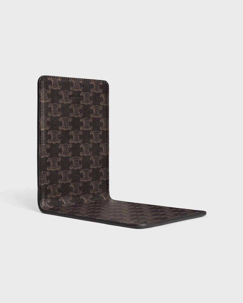 BOOKEND IN LAMBSKIN WITH TRIOMPHE CANVAS PRINT - BLACK / TAN - SMALL GIFTS - 1 | CELINE
