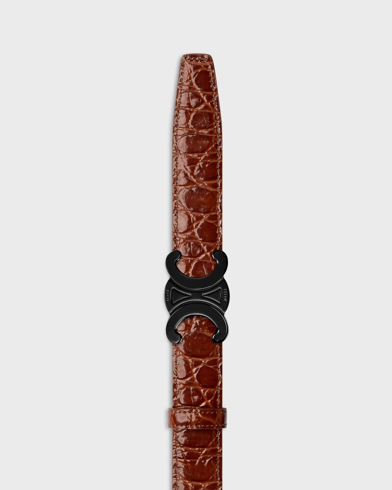 lani&egrave;re de ceinture r&eacute;versible 25MM Taurillon et Veau fa&ccedil;on crocodile -  -  - 1 | CELINE