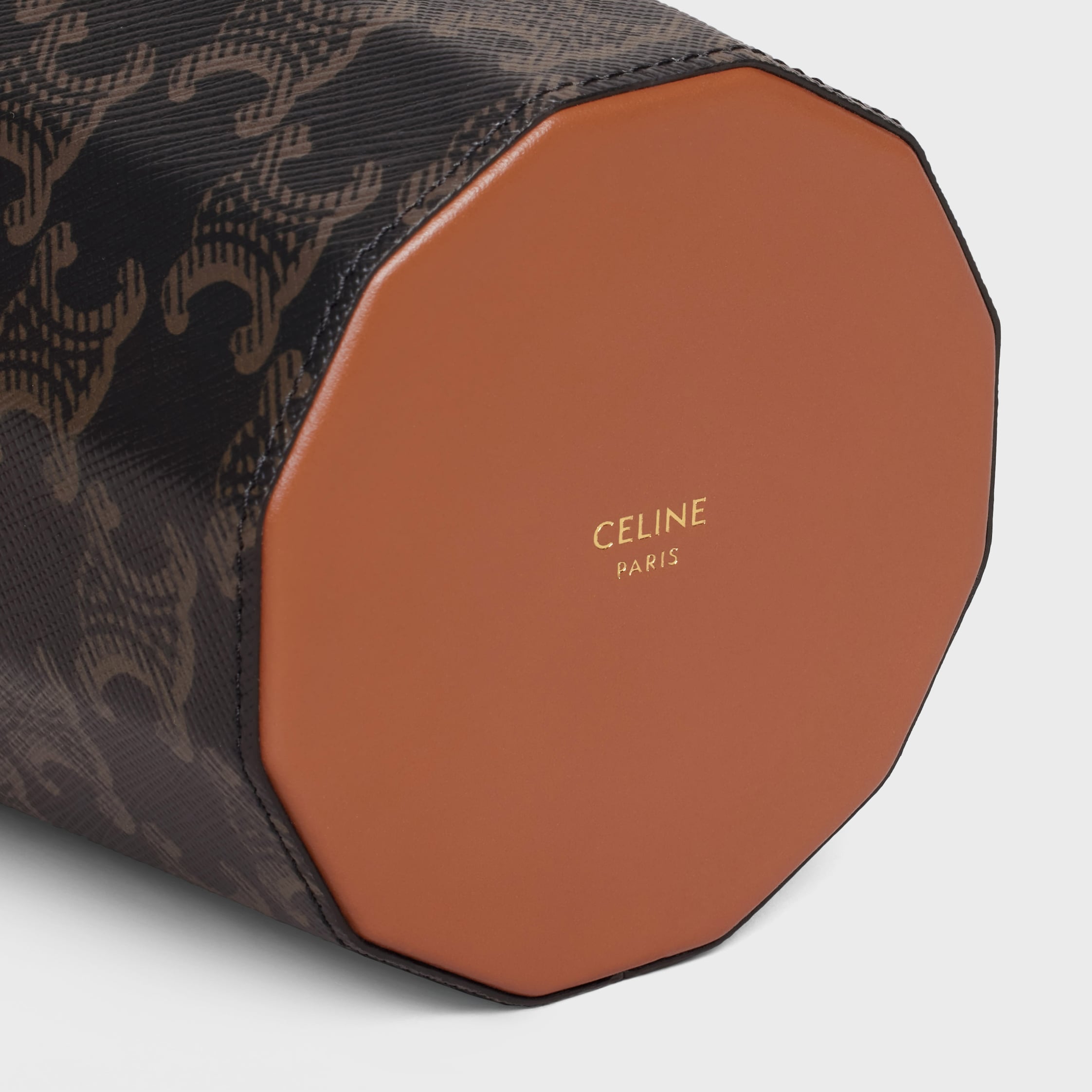 キャンドルケース / トリオンフキャンバス＆カーフスキン - タン | CELINE