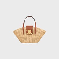 TEEN COUFFIN in WICKER AND NATURAL CALFSKIN - NATURAL / TAN - PANIER - 1 | CELINE