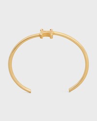 Triomphe Asymmetric Cuff in Brass with Gold Finish - GOLD -  - 1 | CELINE