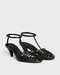 CAGE HEELED SANDAL IN GOATSKIN - BLACK -  - 2 | CELINE