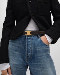 Reversible Strap 25MM IN Taurillon Leather and Triomphe Canvas -  -  - 2 | CELINE