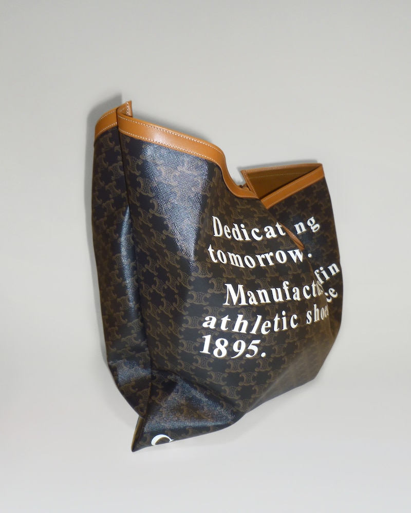 Tomorrow&rsquo;s dreams&rdquo; Limited Edition Flat Shopper - TAN - TRIOMPHE CANVAS - 1 | CELINE