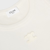 débardeur triomphe coton soie côtelé - BLANC -  - 2 | CELINE