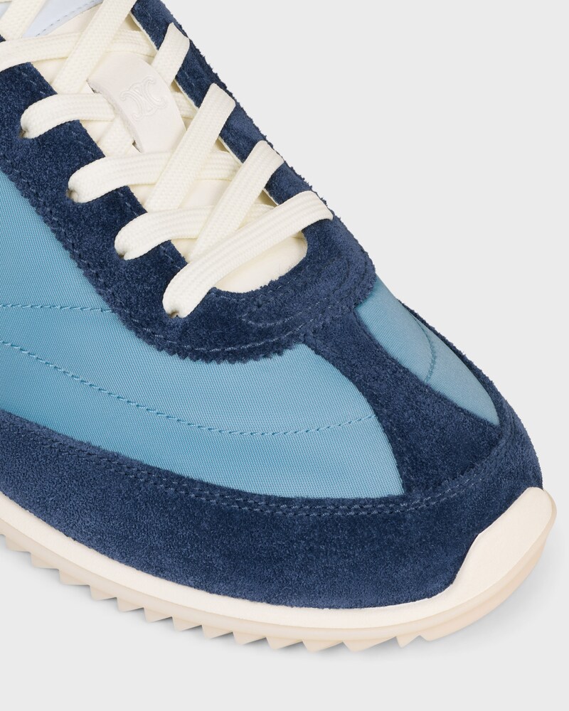 SNEAKER RACER EN NYLON, CUIR DE VEAU VELOURS ET CUIR DE VEAU - BLEU DENIM/BLEU MARINE -  - 1 | CELINE