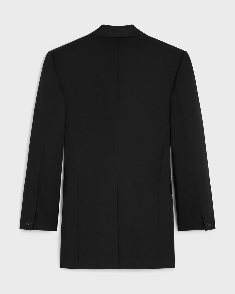 colonne jacket IN DIAGONAL WOOL - BLACK -  - 1 | CELINE