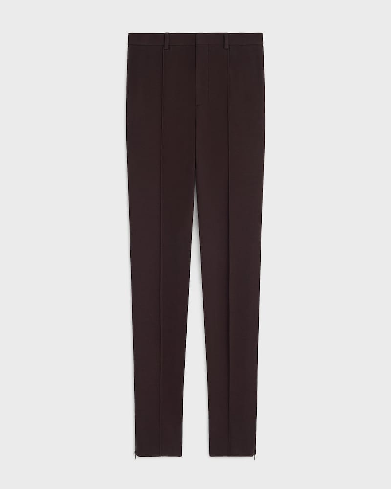 slim trousers IN stretch wool gabardine - CHOCOLAT -  - 1 | CELINE