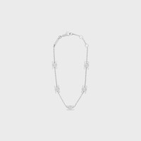 Triomphe Mini Triomphe Bracelet in Brass with Rhodium Finish - SILVER -  - 1 | CELINE