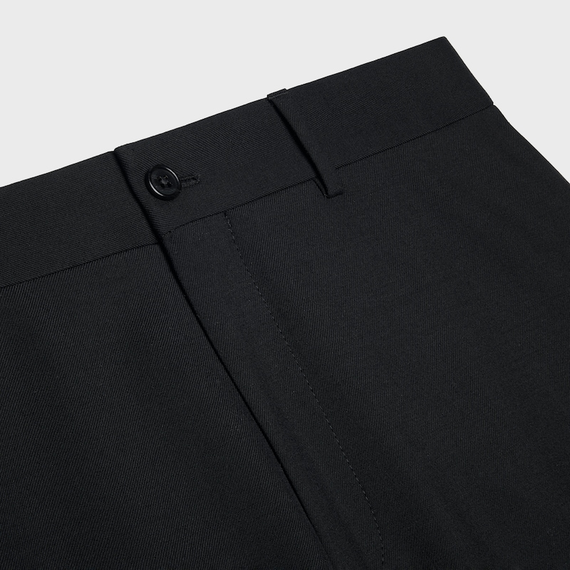 pantaloni dock lunghi in gabardine di lana e mohair - NERO -  - 1 | CELINE